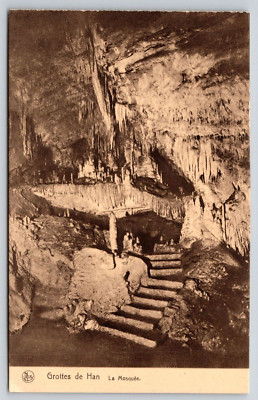 Cave Mosque Steps Grottes de Han sur Lesse Rochefort Postcard