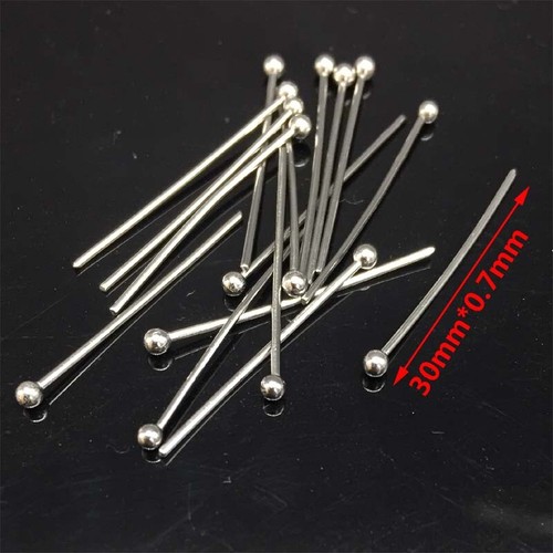 200pcs Silver Tone Stainless Steel Ball Head Pins Jewelry Making 20/25/30/40mm - Picture 4 of 5