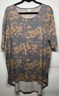 T-shirt Lularoe Simply Comfortable Femme, Taille M, Gris Uni, évasé Avec Ourlet Fendu - Occasion TBE