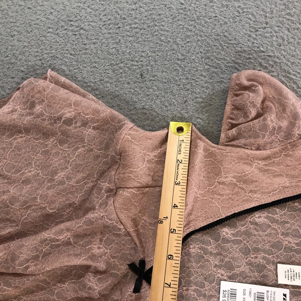 full tilt babydoll top shirt womens XS pink laced summer bow - Image 2 of 4