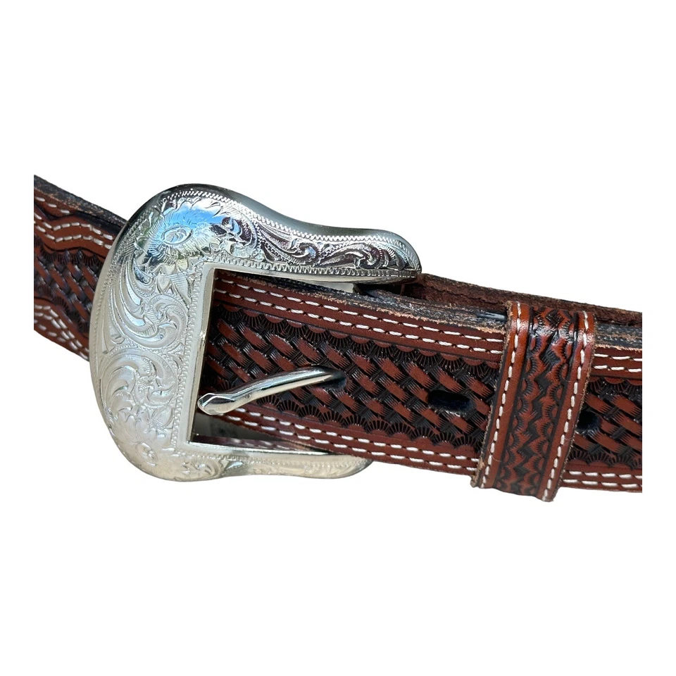 Пояс рейнджера компании WB3753 мужской коричневый кожаный инструмент черный крокодила тисненый ремень 44 - Изображение 3 из 4