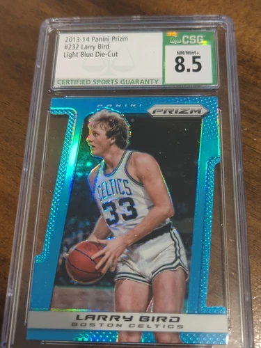 2013-14 Larry Bird Panini Prizm Light Blue Die-Cut /199 CSG 8.5 #232 HOF