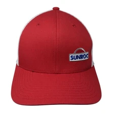 Sunroc Clyde Fitted Trucker Hat Red One Size Embroidered 6 Panel Flexfit Yupoong