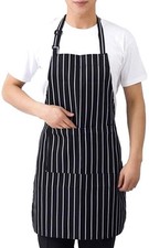 Striped Black Chef Waitress Waiter Art Painting Craft Bib Apron Adjustable OSFM