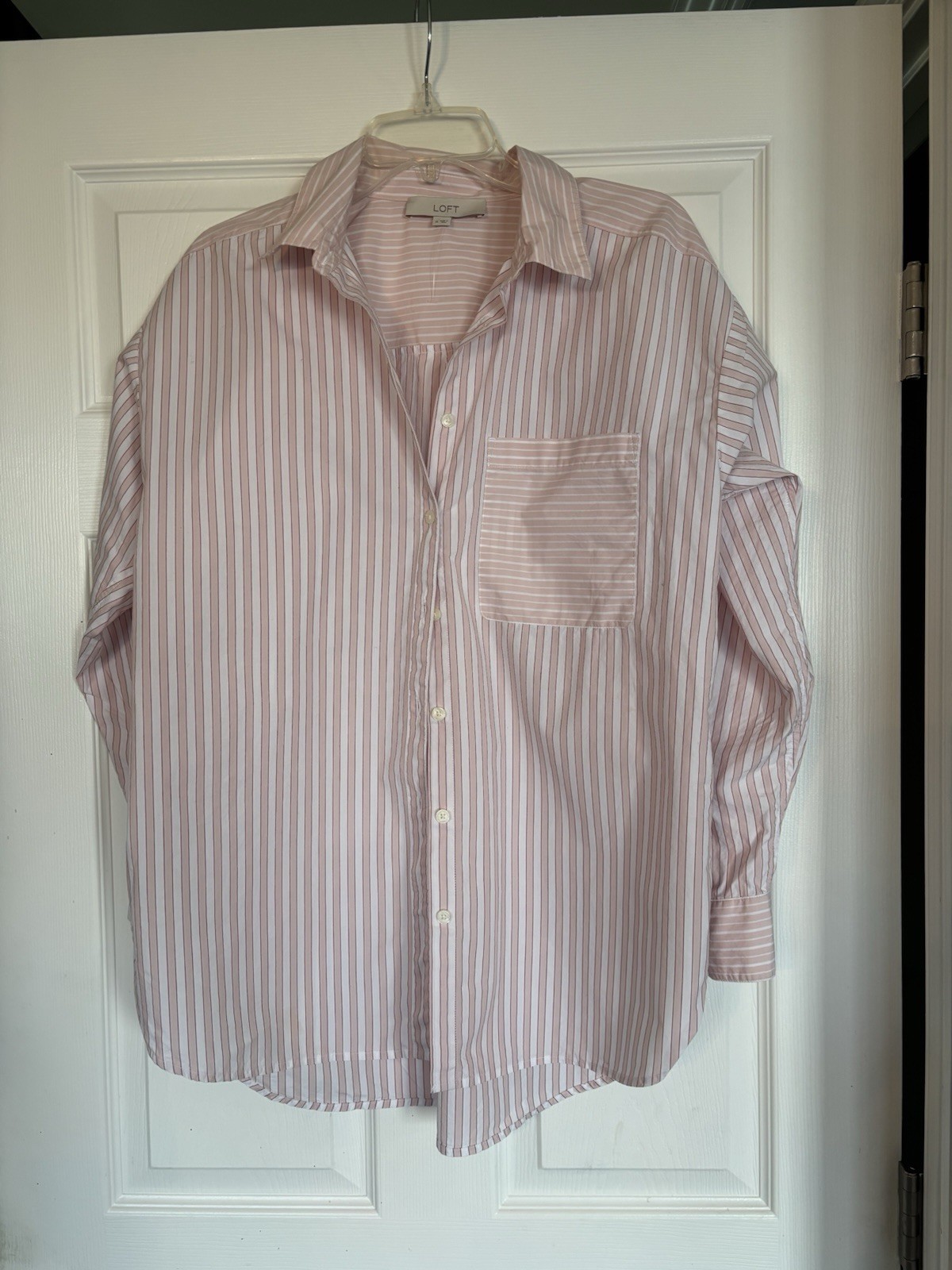 Loft, Tunic, Button Front Collared Blouse. White … - image 1