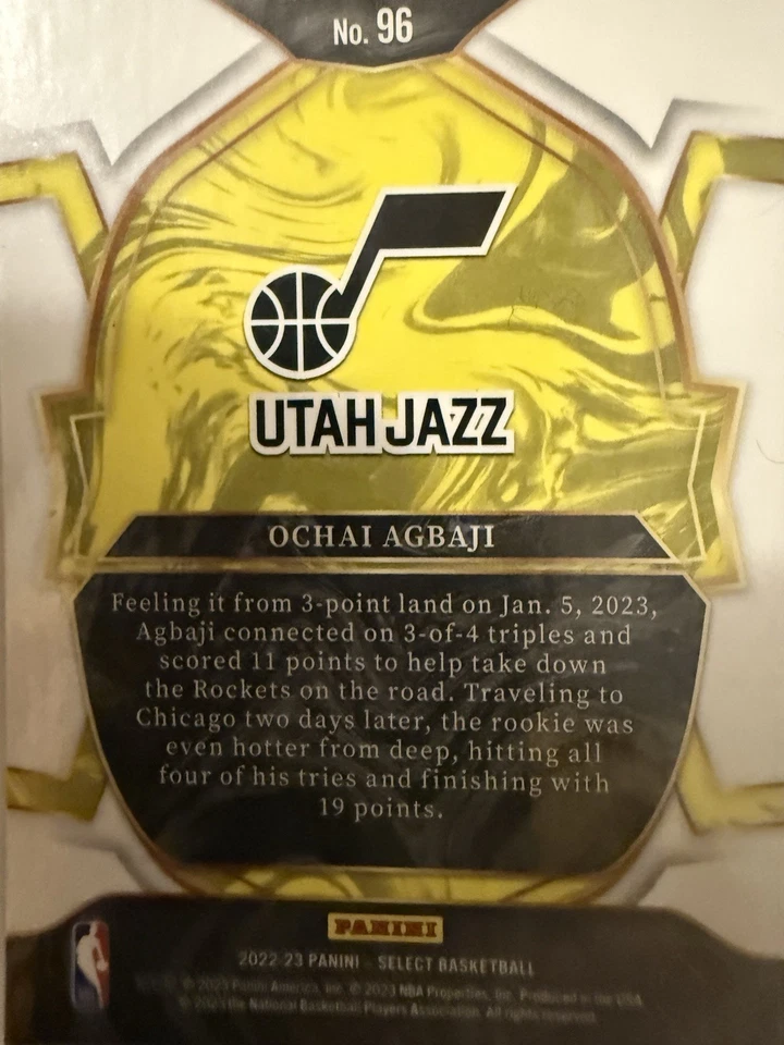 2022 Panini Select #96 Ochai Agbaji /249 Blue - Image 2 of 2