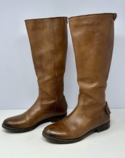 Arturo Chiang 8 Brown Leather Tall Riding Knee High Boots Fall Casual A8