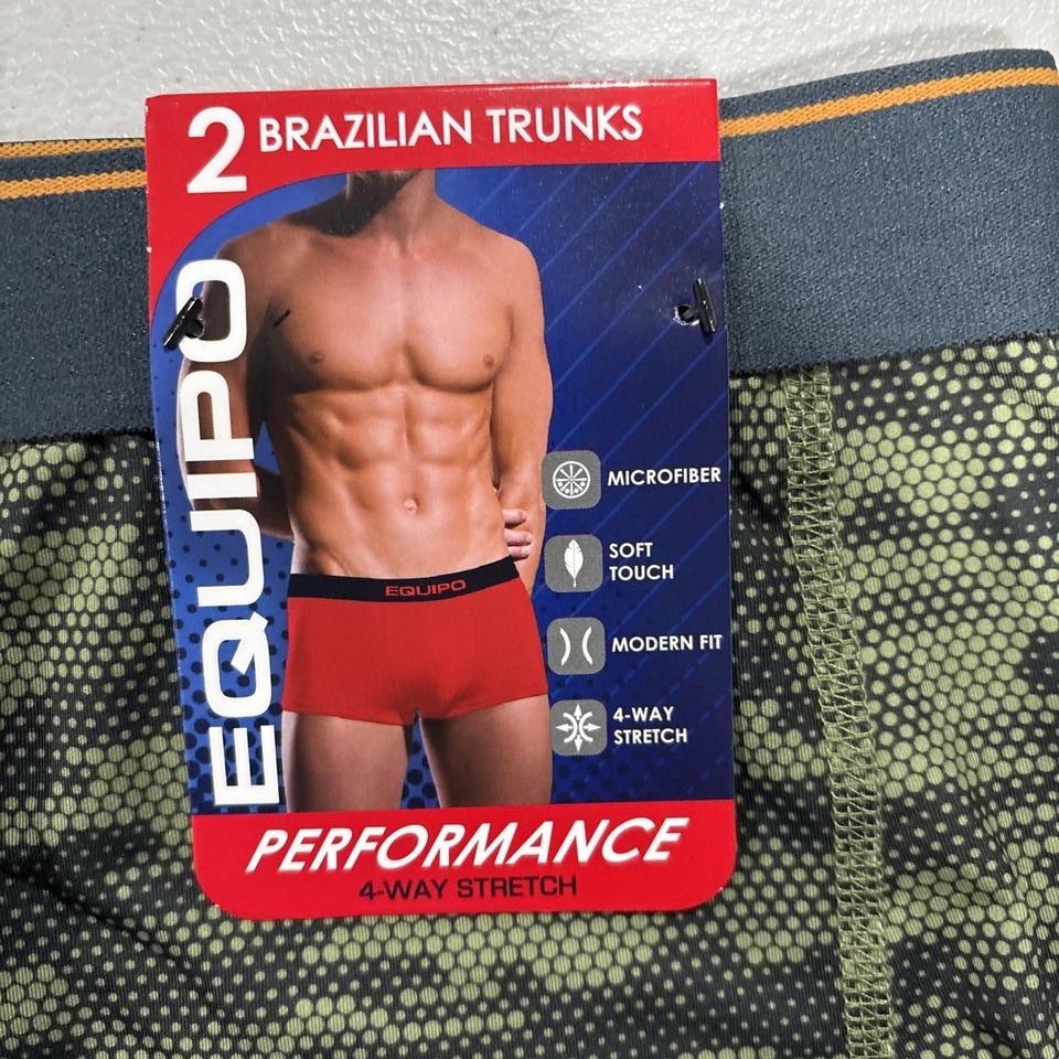 2 упаковки Equipo бразильский сундук краткое белье из микрофибры эластичной мужской зеленый XL - Изображение 3 из 4