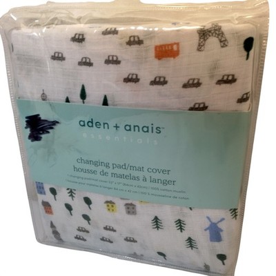 aden + anais Changing Pad Mat Cover Cotton Musilin Little Big World Tiny Toursit