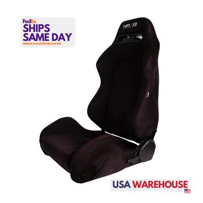 Nrg Innovation RSC-220L/R, 2 Pack Black Steel Seat Type-R Reclinable Black Suede