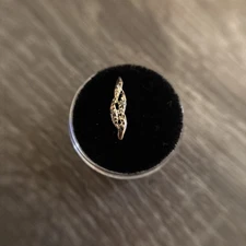 14K Yellow Gold Nail Charm with 4 Chip Diamonds in a  Leaf Setting with Post