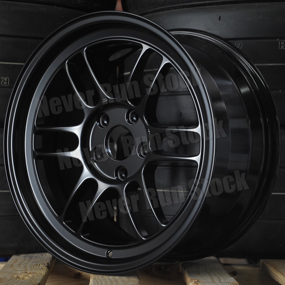 AUTHENTIC ENKEI RPF1 18x9.5 5x114.3 +38 OFFSET BLACK 12 SPOKES