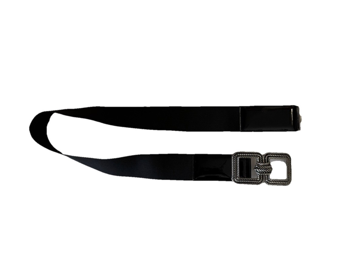 1941 Women\'s The Square Buckle Belt, Black Saint Laurent Smooth Calfskin Monogram Square Buckle Belt 70  main image 3