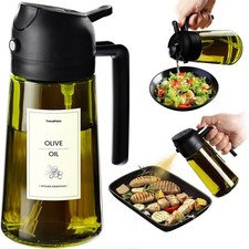 TrendPlain 470ml 2 in 1 Olive Oil Dispenser, Light - Blocking Glass Olive Oil Sp