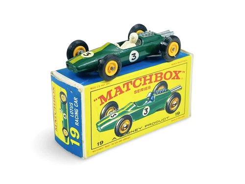 Matchbox Lesney No. 19 Lotus Racing Car w/E4 Box