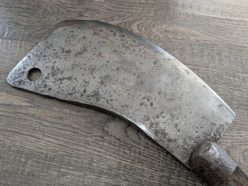 Cuchillo de carnicero antiguo grande hoja de 9" de largo - Imagen 2 de 17