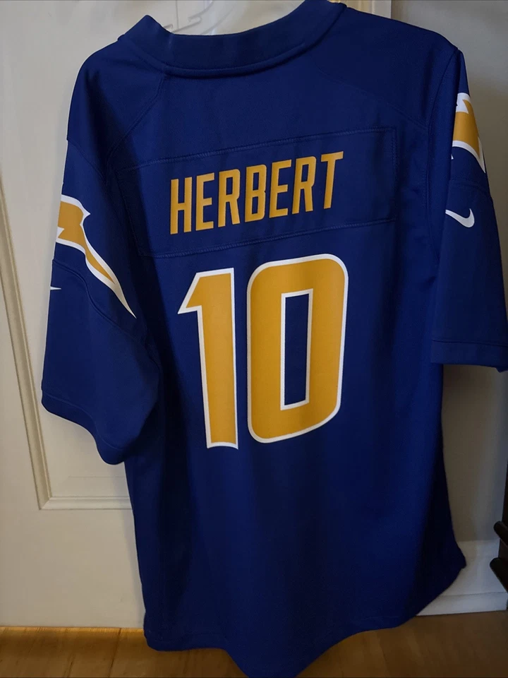 Camiseta Nike Justin Herbert Bolt-Up Azul Real Los Angeles Chargers, Juvenil Grande Foto 2 de 4