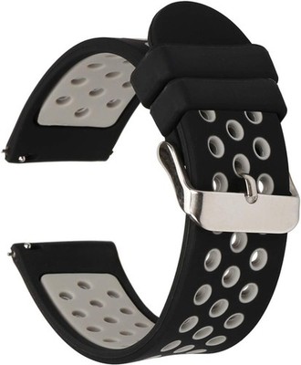Universal 18mm 20mm 22mm 24mm Width Silicone Watch Band 22mm, Black-Grey 