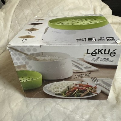 Lekue Microwave Rice Grain & Quinoa Cooker Green New Open Box