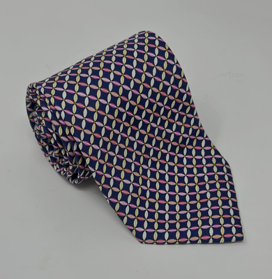 Battistoni Silk Neck Tie Red Geometric Italy Barneys made in italy