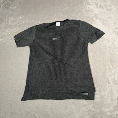 Nike Pro Shirt Mens Small Gray Dri FIT ADV Short Sleeve Training Athletic Gym