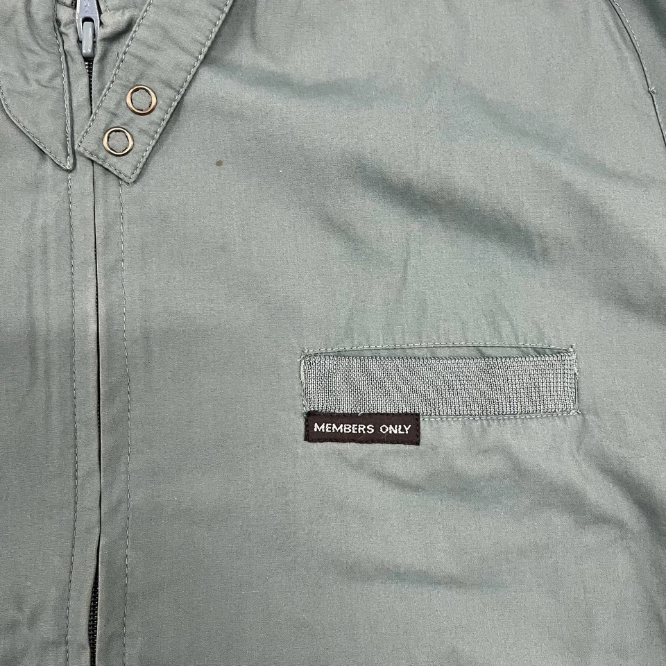 Chaqueta de bombardero Members Only para hombre extra grande verde azulado cremallera frontal ligera Foto 2 de 4