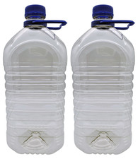 Clear Plastic 5 Litre PET Screw Cap Drinks Bottles Cordial Home Brew ~ 2 Pack