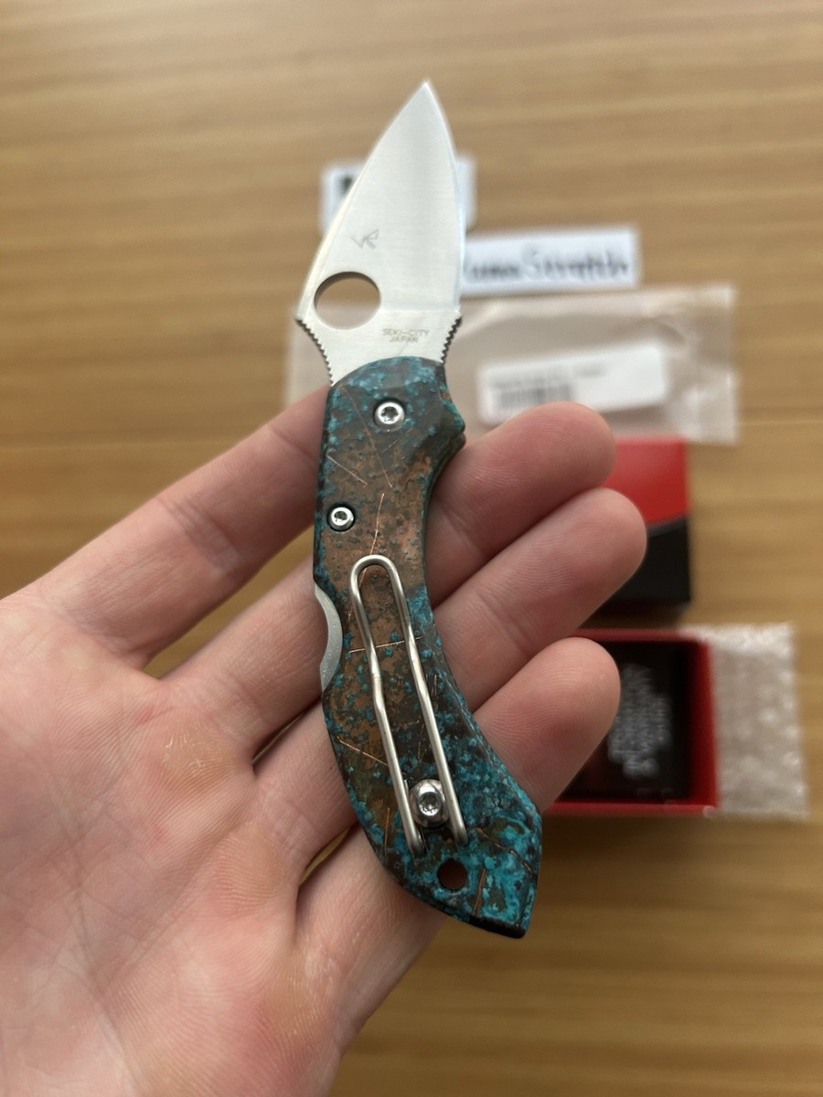 Nodak Custom “Puma Scratch” Shipwreck Copper Spyderco Dragonfly 2