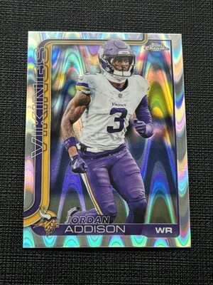 2025 Topps Chrome #202 Jordan Addison Ray Wave Refractor