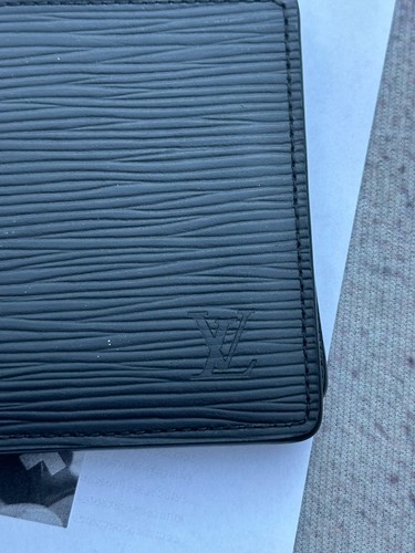 Authentic Louis Vuitton Wallet Epi Black Leather LV Initiales Logo - Picture 4 of 15