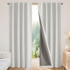 Joydeco Blackout Curtains for Bedroom - 84 52W x 84L inch x 2 Panels, White