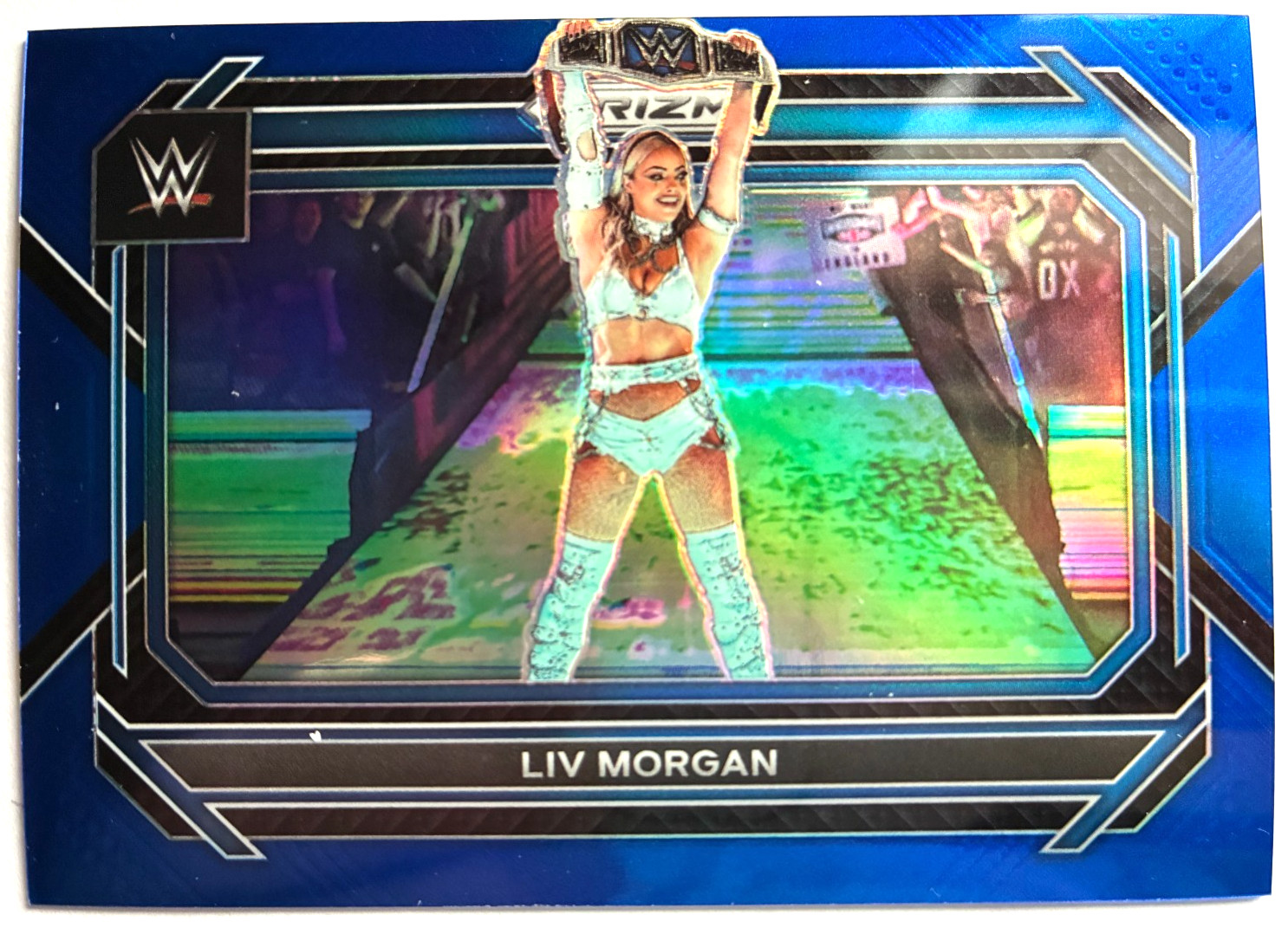 2023 Panini Prizm WWE Blue Prizms #15 Liv Morgan #114/199