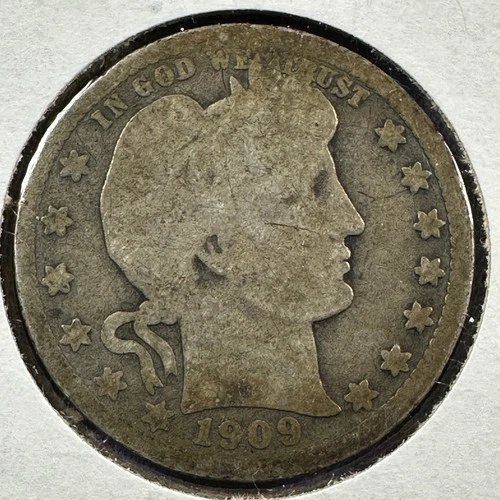 1909 25C Barber Quarter, Contains 0.1808oz of SILVER (87435)