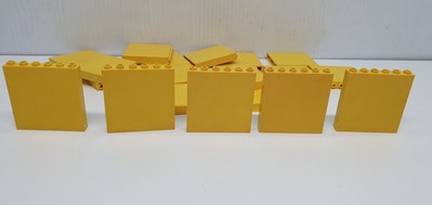 Lego 1 x 6 x 5 Brick Wall Panel Yellow Hospital Vintage City Well Used Lot Of 5