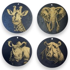 Ornament - Black - Safari SET of 4