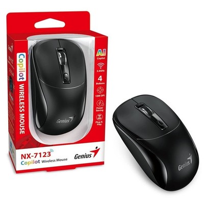 Genius Nx-7123 Copilot Ai Wireless Maus 2,4 Ghz USB Empfänger 1200 Dpi 4 Tasten