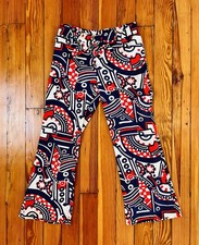 Vintage 70s Bell Bottom Pants AMERICANA Red White Blue Geometric Art Print