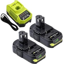 2Pack 18Volt P102 Replace for Ryobi 18V Batteries and Charger Combo 3.6Ah P108
