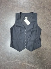 Women’s A New Day Tailored Layering Button Down Vest Black