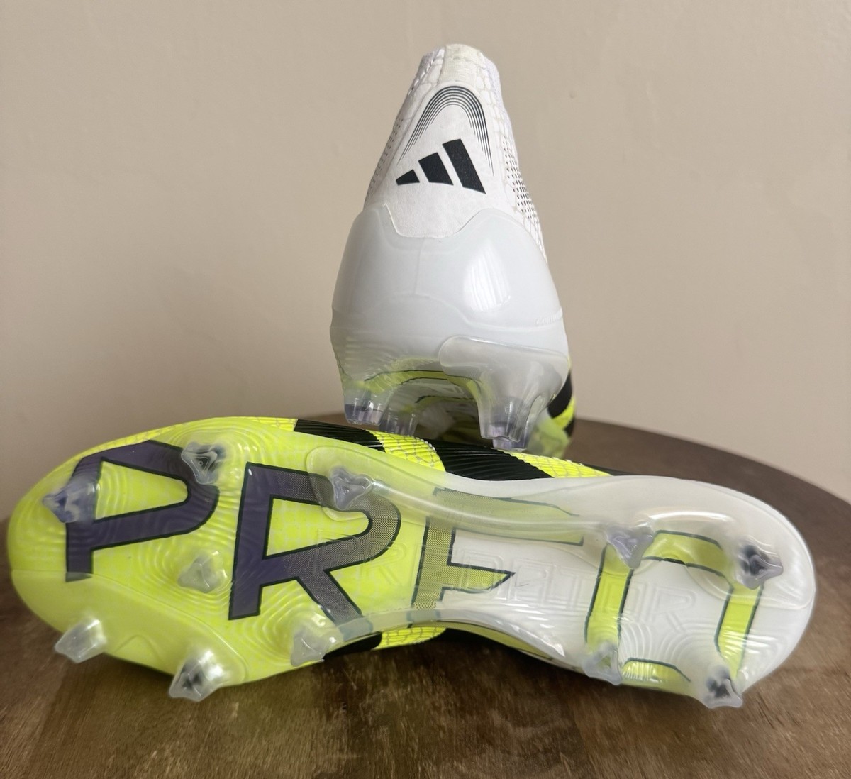 Adidas Predator Elite Laceless FG White Green Cleats JI1075 