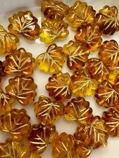 30pc 13x10mm Brown Acrylic Leaf Beads For Fall/Autumn Jewelry Making