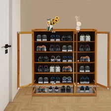 7-Tier Shoe Cabinet 88*32*95cm Freestanding Shoe Holder Storage Cabinet W/Door