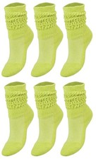 Cotton Kids Long Socks Knee High Slouch Socks 6 Pairs 3-15 Years Old