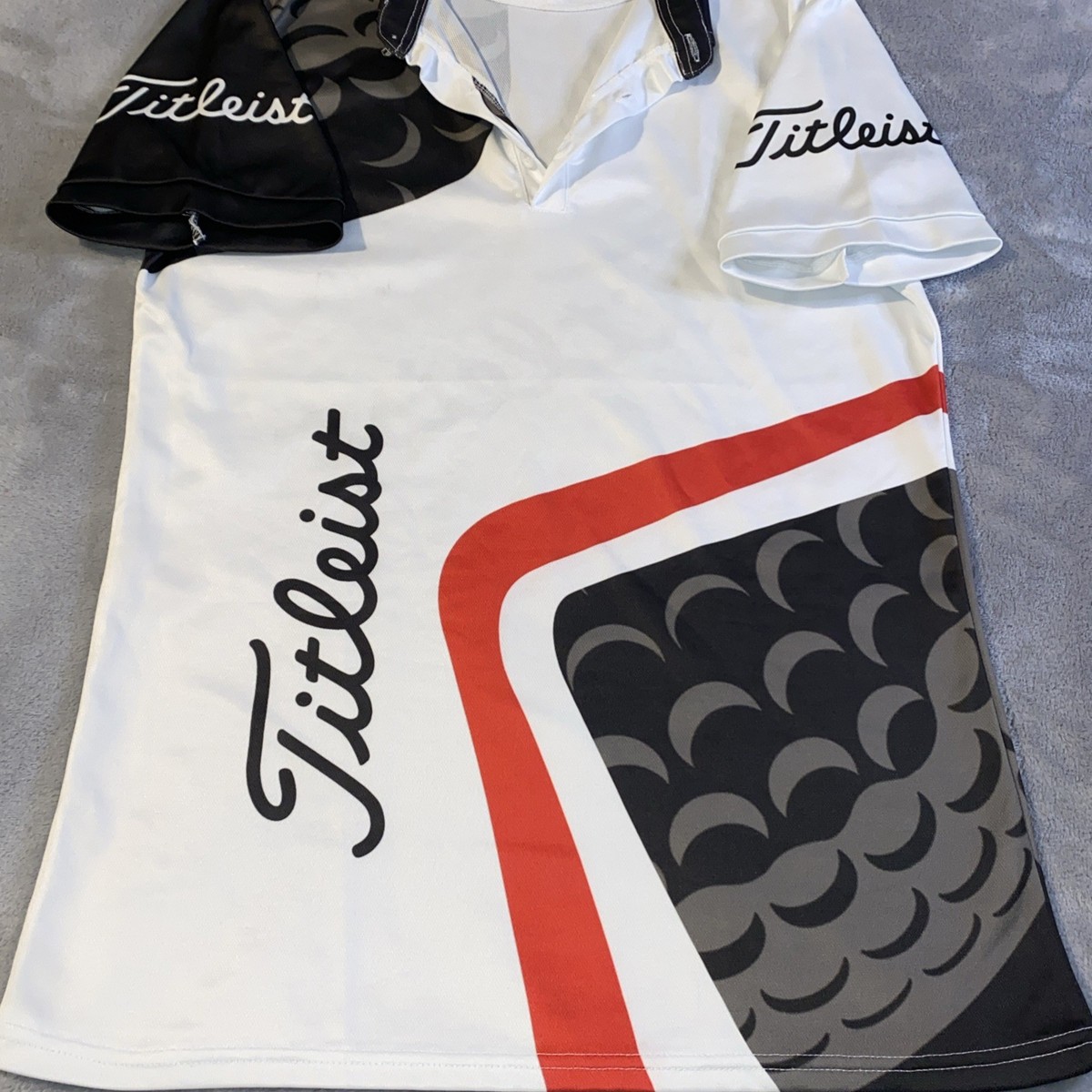 Titleist Team Tour Flagship Men's Black & White Golf Polo Shirt