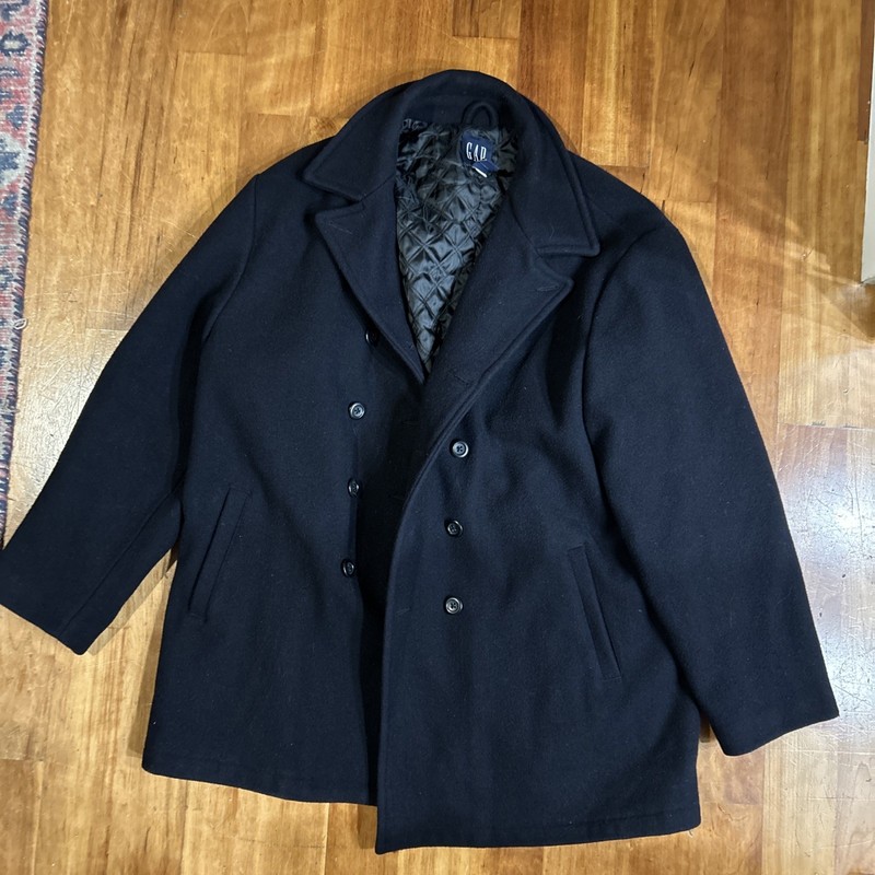 Gap Wool Pea Coat Black XXL