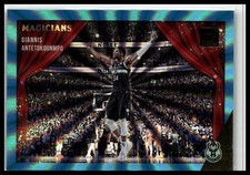2021-22 Donruss #1 Giannis Antetokounmpo Magicians Holo Teal Laser