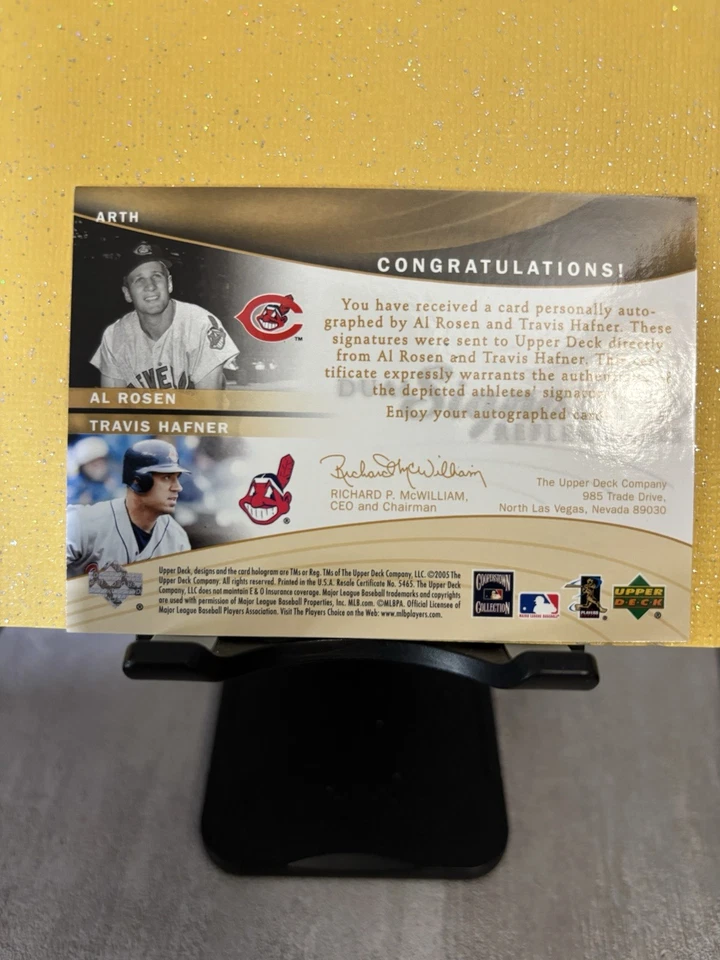 Upper Deck Dual Signature 2005 Al Rosen/Travis Hafner #ARTH Foto 4 de 4