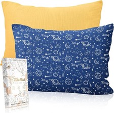 Ultra-Soft Cotton Toddler Pillowcases Set of 2, Star Lines