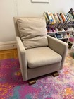 Como Glider Rocking Chair - great condition sand beige walnut feet super cozy — photo 3