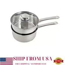 3-Piece 2.5 Qt Stainless Steel Double Boiler with Lid